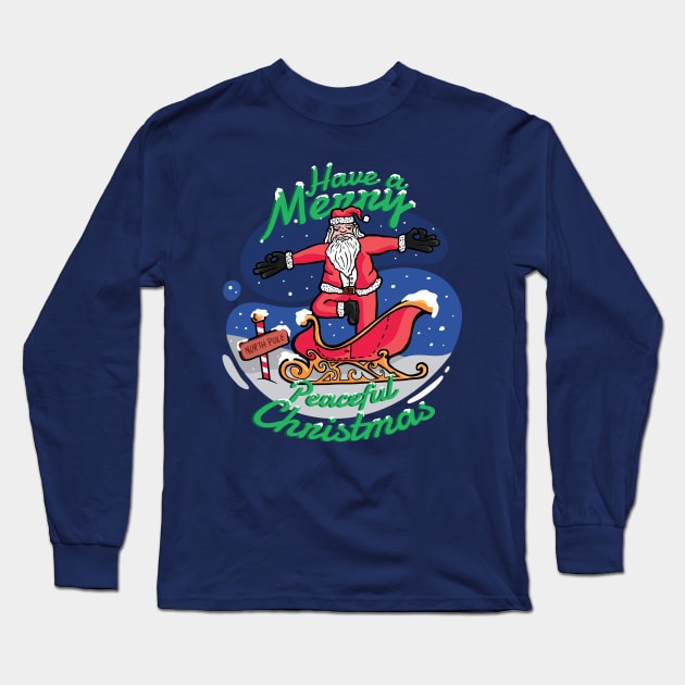 Yoga Santa Claus Long Sleeve T-Shirt by Safdesignx